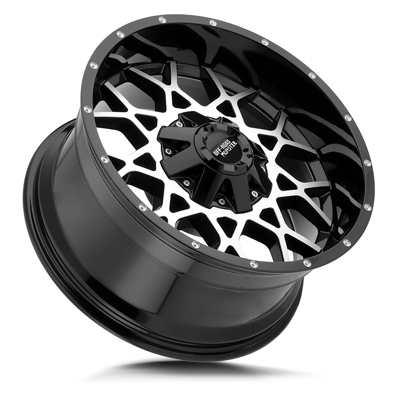 The M14 Wheel by Off Road Monster in Gloss Black Machined