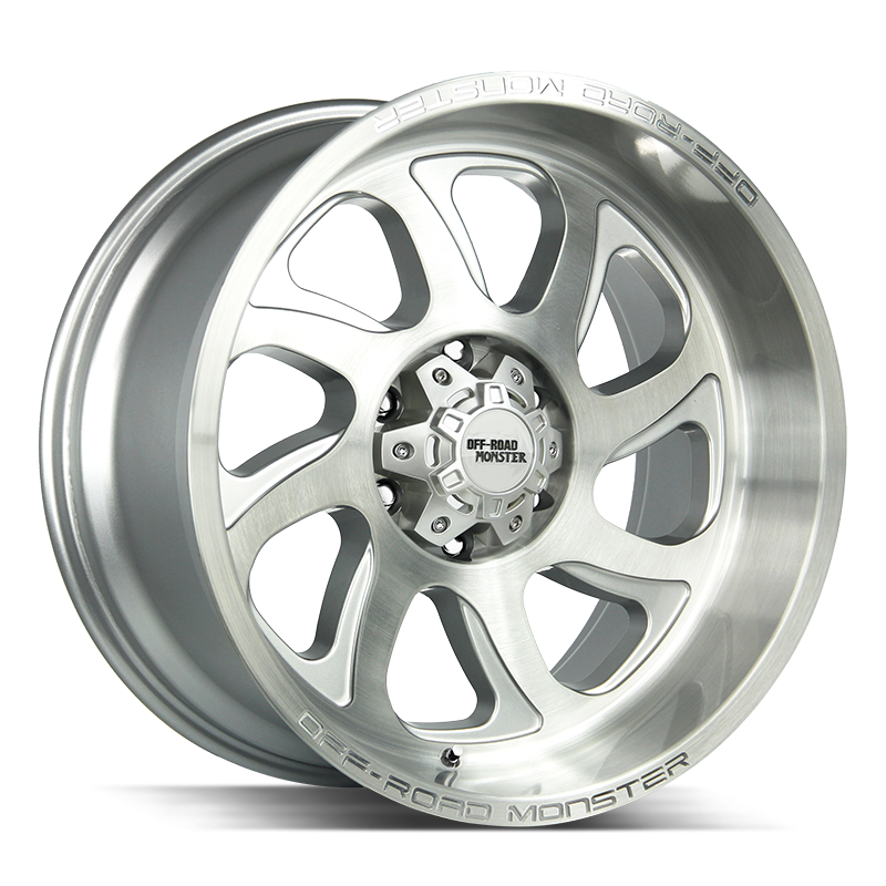 The M22 Wheel by Off Road Monster in Brushed Face Silver