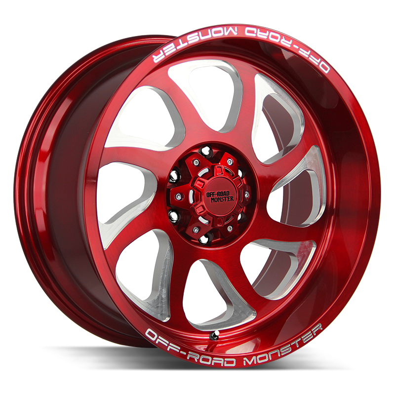 The M22 Wheel by Off Road Monster in Candy Red