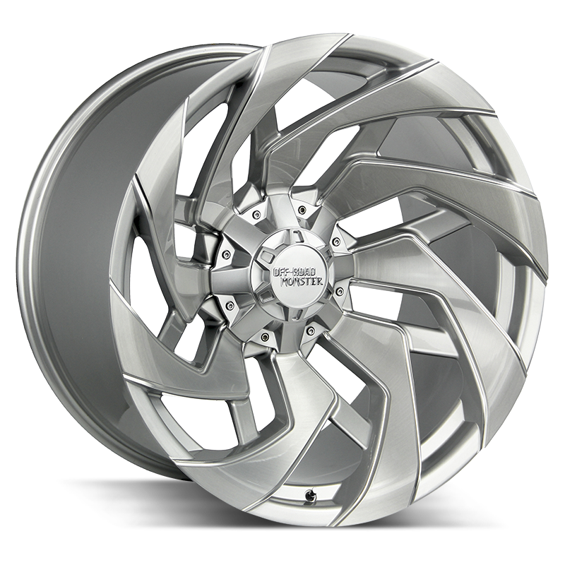 The M24 Wheel by Off Road Monster in Brushed Face Silver
