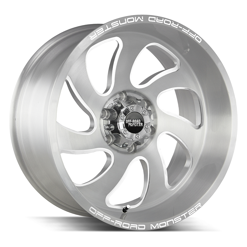 The M07 Wheel by Off Road Monster in Brushed Face Silver