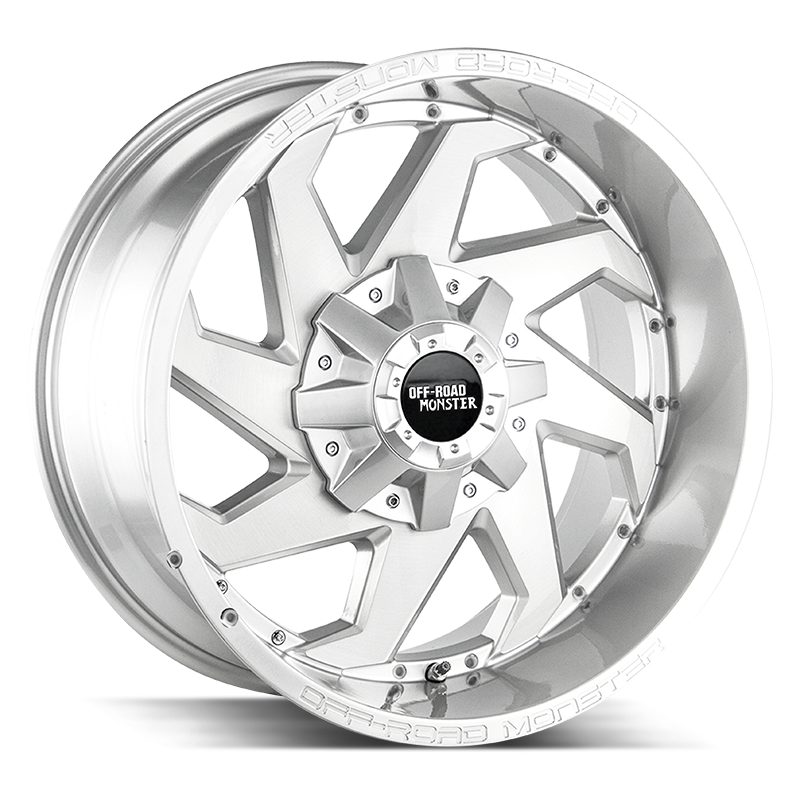 The M09 Wheel by Off Road Monster in Brushed Face Silver